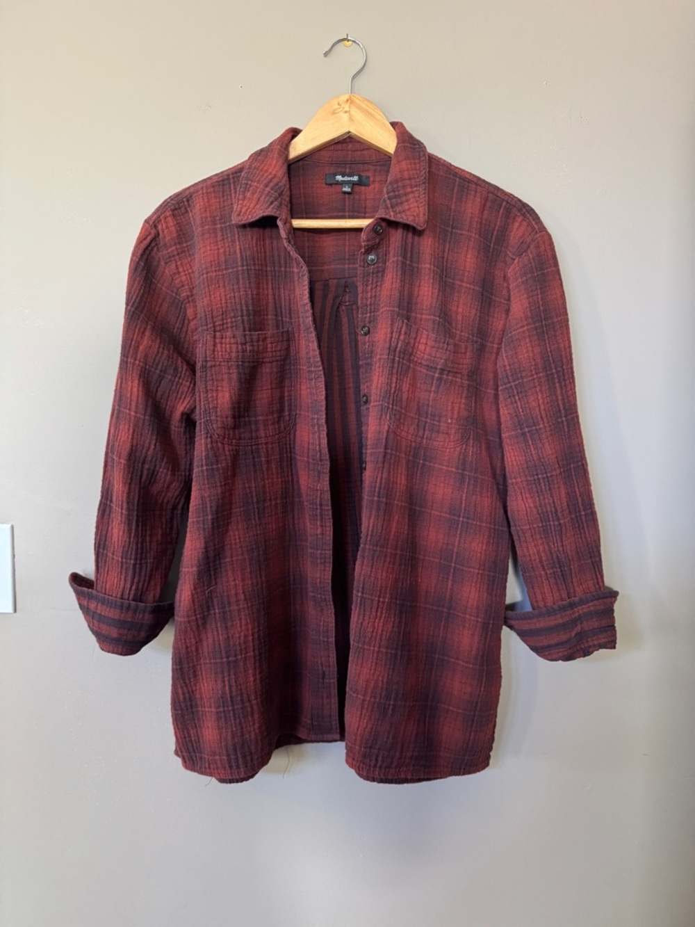 Madewell Red Plaid Button-Down Shirt